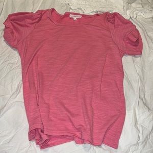 Jane + Delancey short puff sleeve pink blouse